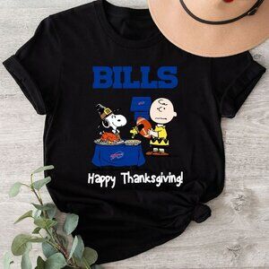 Peanuts T-Shirt Buffalo Bills Football Happy Thanksgiving Cartoon Fan 92